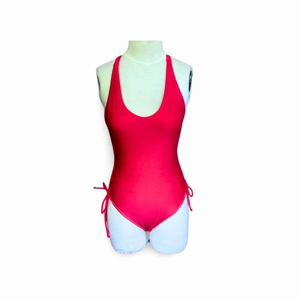 Sommer Ray Cross Back V-Neck One Piece Swimsuit in vibrant red | XS | NWT